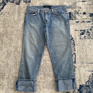 CALVIN KLEIN JEANS mid rise slouchy sewn cuff light wash coastal vibe